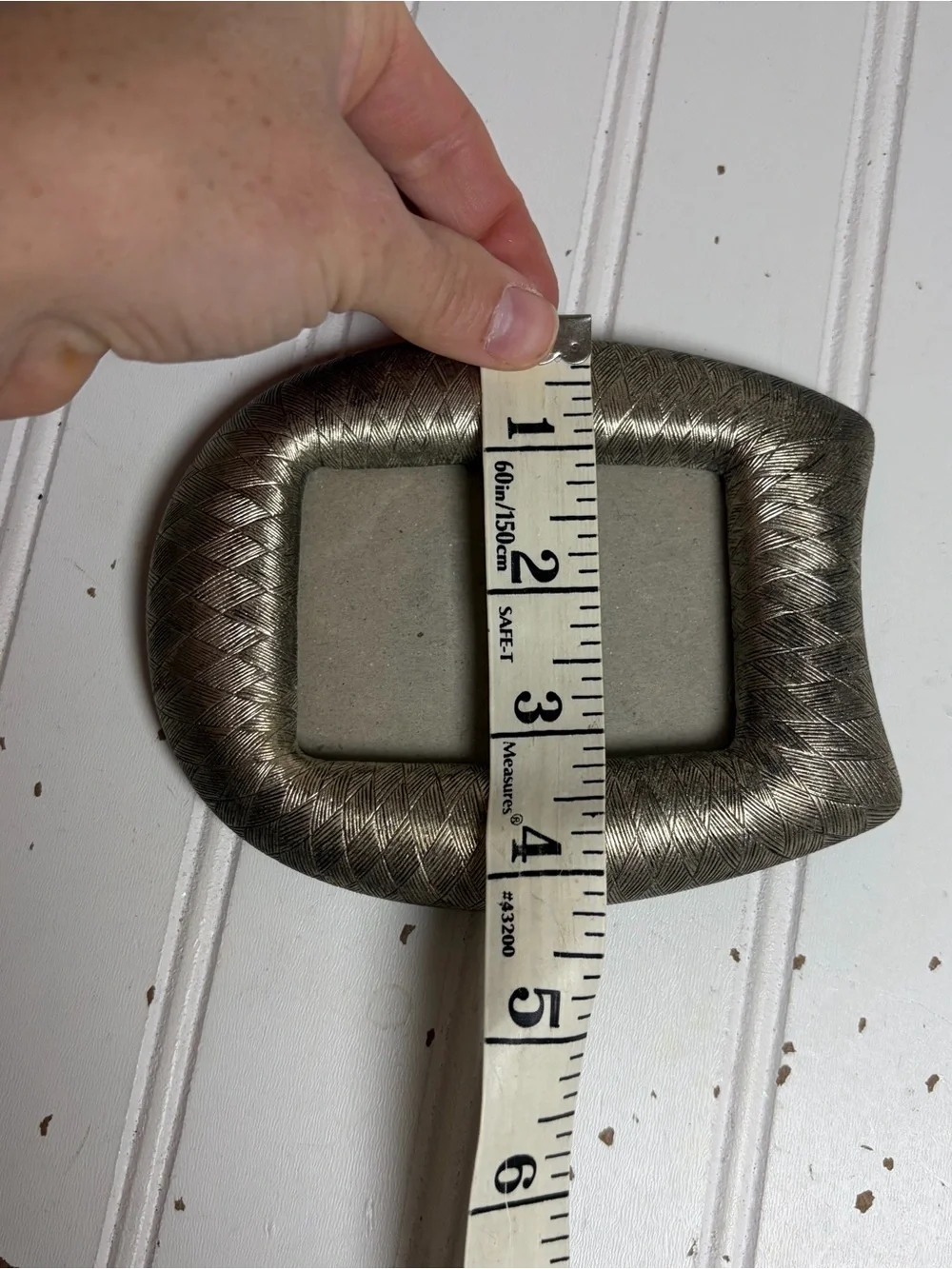 Vintage Silvertone Textured Metal Arched Picture Frame | 90s Frame